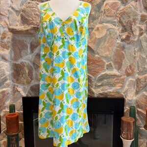 Lily Pulitzer Vintage Citrus Print Sleeveless Dress Size 16